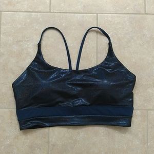 Zyia midnight blue metallic sports bra